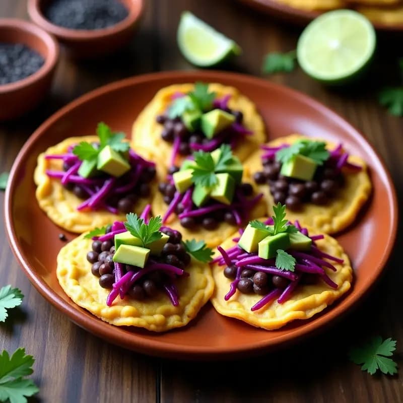 Sopes de Frijol Negro y Nopales: Aperitivo Mexicano Vegano y Sin Harina
