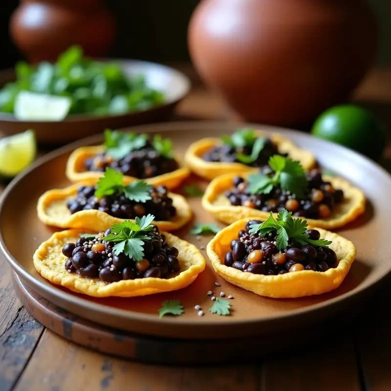 Sopes de Frijoles y Flor de Calabaza: Aperitivo Mexicano Sin Gluten en Airfryer
