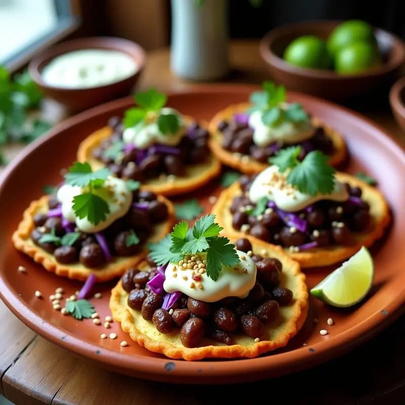 Sopes Mexicanos con Frijoles Negros y Chorizo Vegano: Receta Tradicional Sin Gluten
