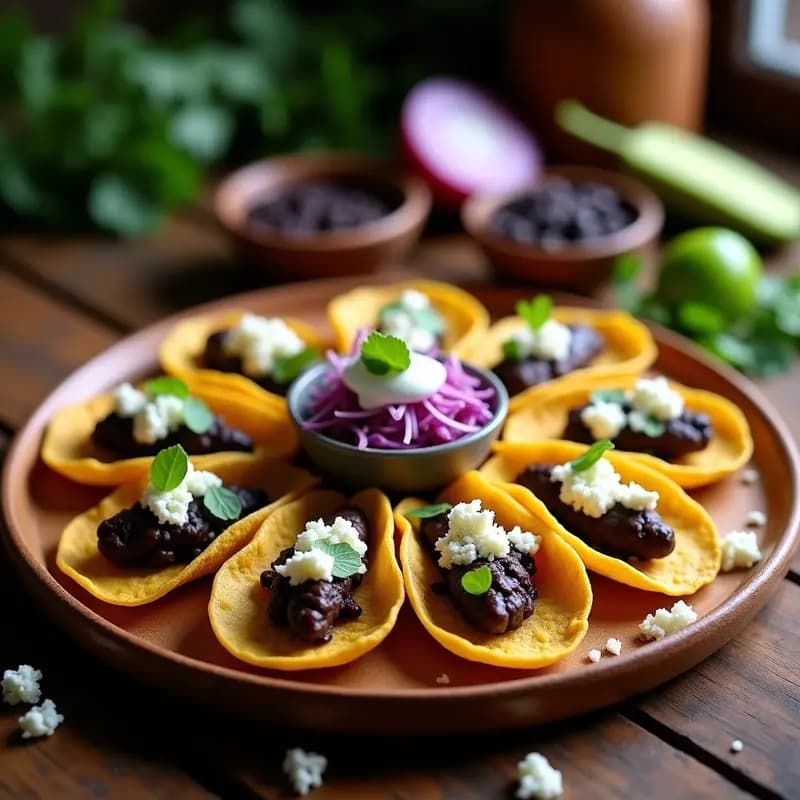 Sopes de Frijoles Negros y Huitlacoche: Aperitivo Mexicano Gourmet y Tradicional