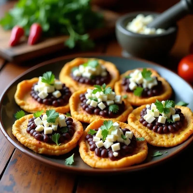 Sopes de Frijoles Negros y Queso Panela: Receta Mexicana en Airfryer Sin Freír