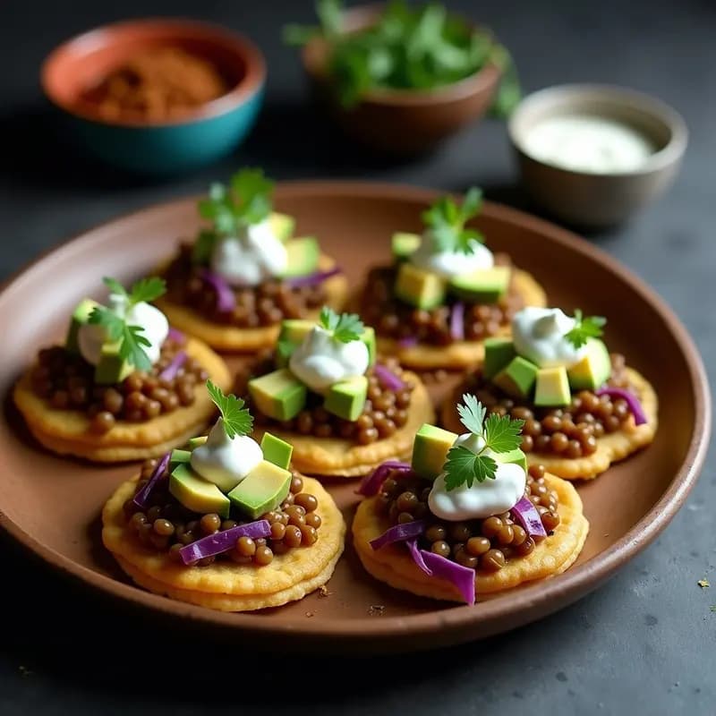 Sopes de Lentejas y Queso Fresco: Aperitivo Mexicano Vegano y Eco-friendly