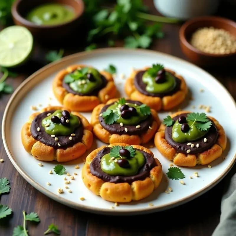 Sopes de Mingau de Feijão Preto: Receta Brasileña Vegana y Sin Gluten con Salsa de Cilantro