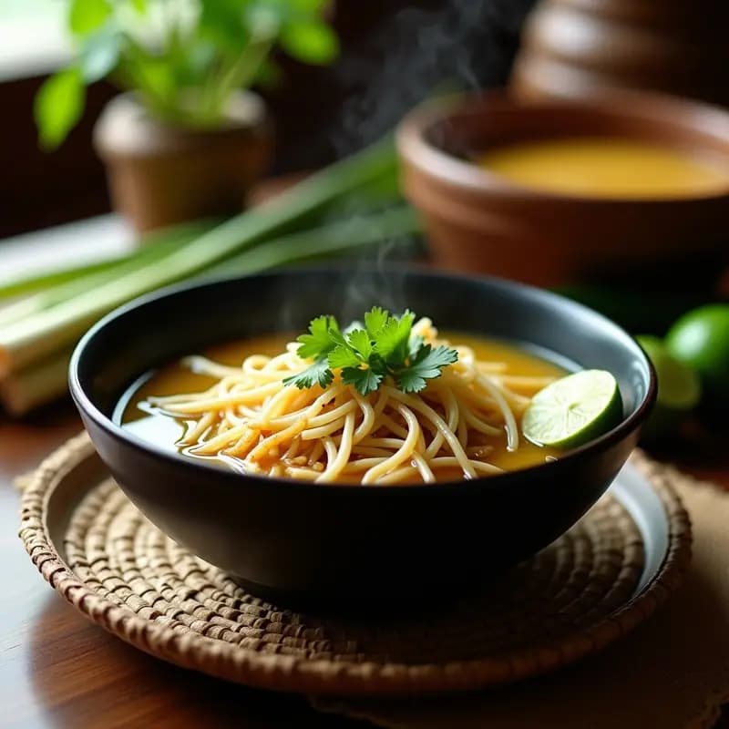 Sopi Newark de Fideos y Pollo: Sopa Indonesia con Especias y Jengibre en Olla Lenta