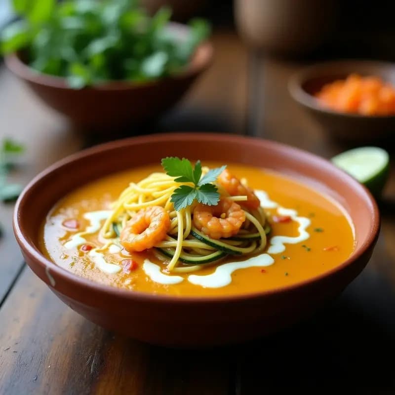 Sopita de Fideos de Calabacín y Camarones al Ajo: Receta Mexicana Keto en 15 Minutos