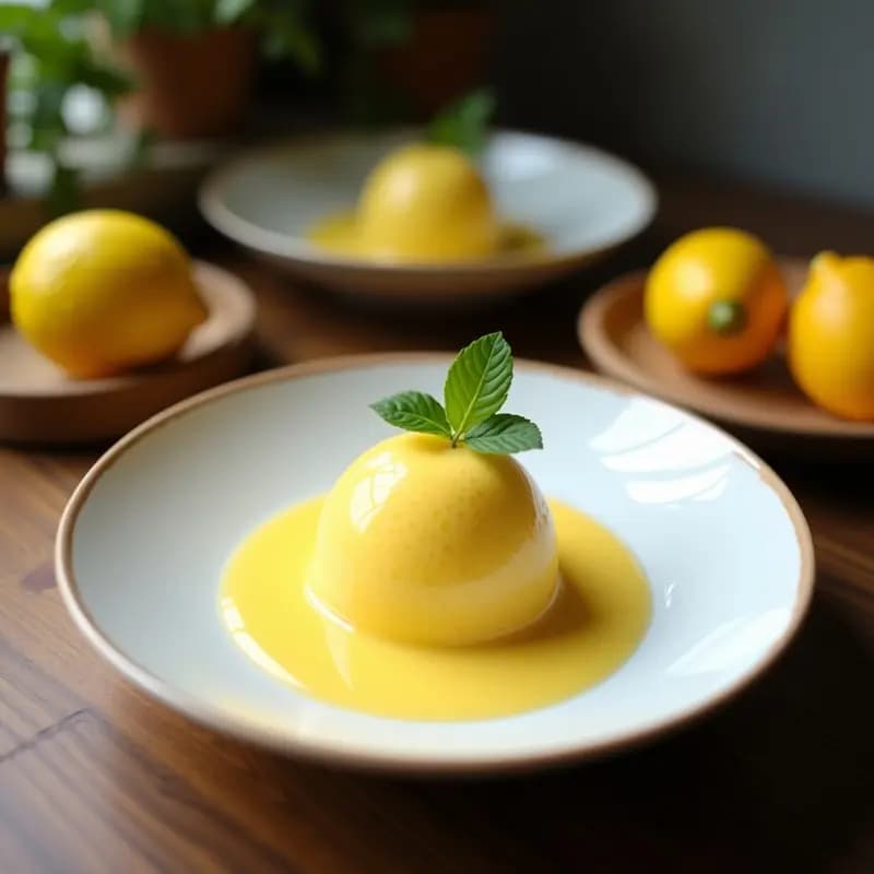 Sorbete de Lichi y Limón con Hojas de Hierbabuena: Postre Chino Refreshante Sin Azúcar