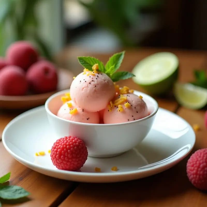 Sorbete de Lychee y Jengibre: Postre Chino Sin Azúcar con Toque Picante