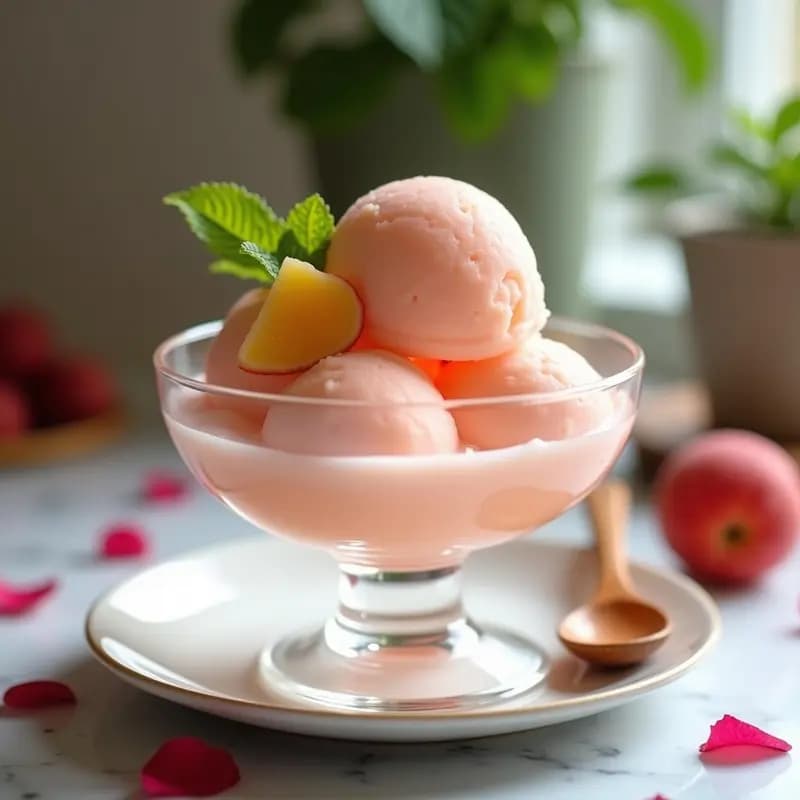 Sorbete de Lychee y Jengibre: Postre Chino Refrescante y Sin Lácteos para Verano