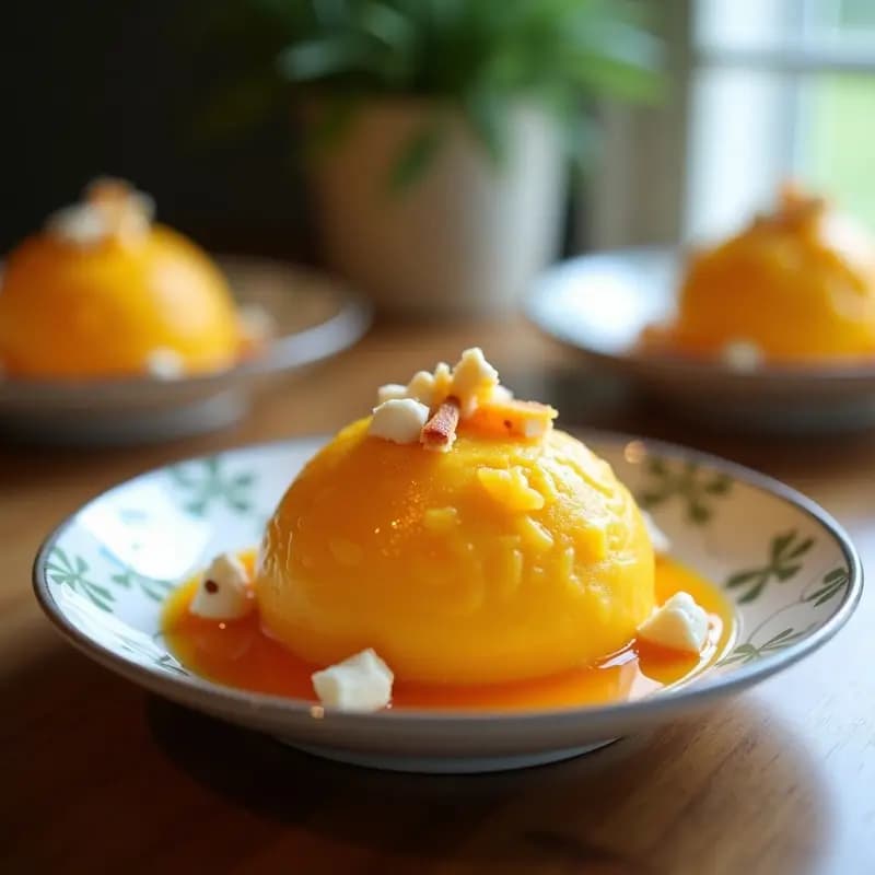 Sorbete de Mango y Chili con Cruzados de Coco: Postre Tailandés Sin Azúcar en 10 Minutos