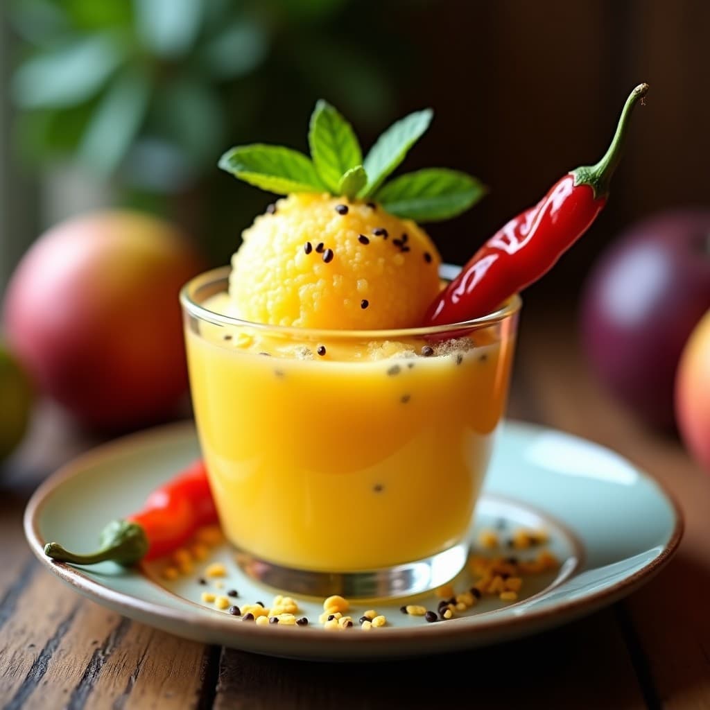 Sorbete de Maracuyá y Chile de Árbol: Postre Mexicano Picante y Refrescante Sin Lácteos