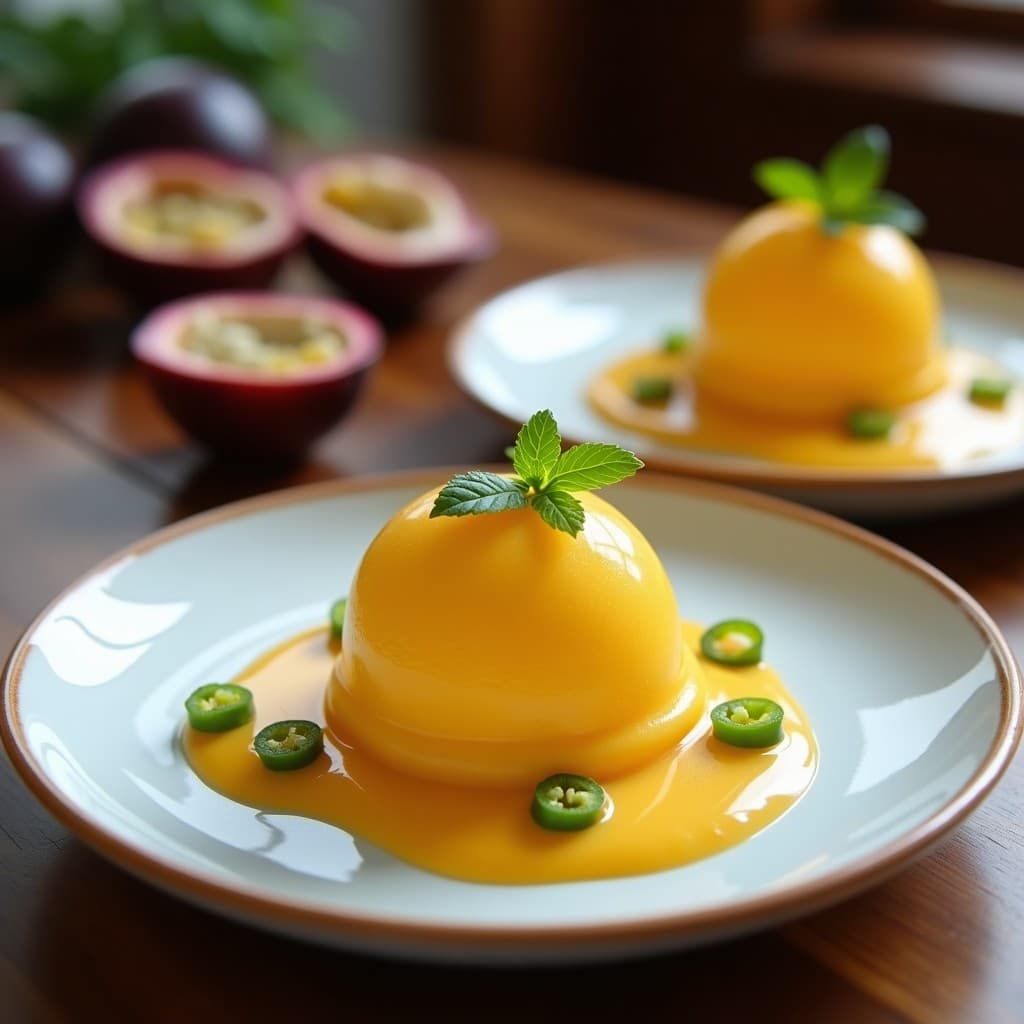 Sorbete de Maracuyá y Jalapeño con Toque de Sal Marina: Postre Mexicano Sin Lácteos