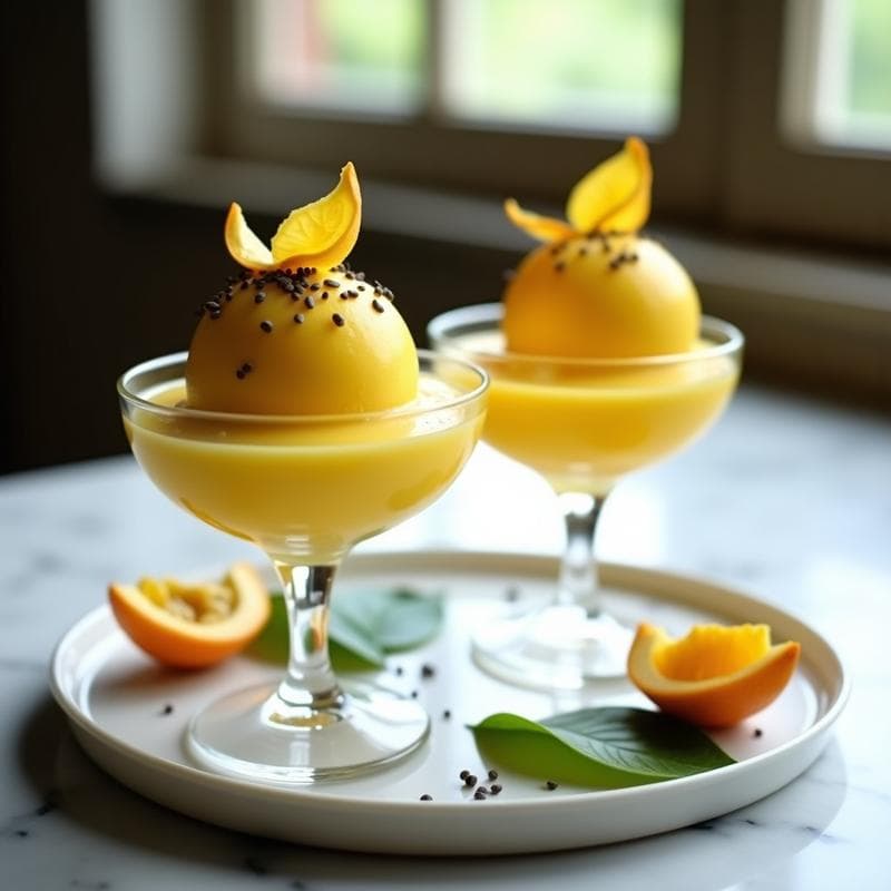 Sorbete de Maracuyá y Jengibre con Semillas de Chía: Postre Tropical Sin Azúcar en 3 Ingredientes