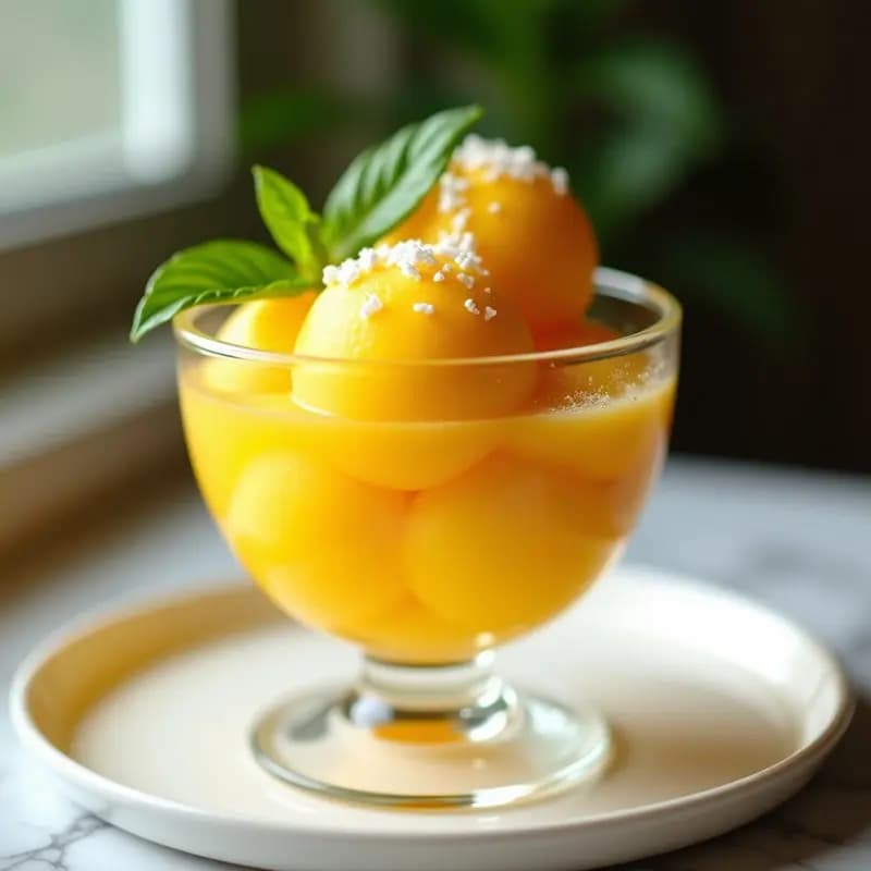 Sorbete de Maracuyá y Lima con Hojas de Albahaca: Postre Brasileño Sin Azúcar