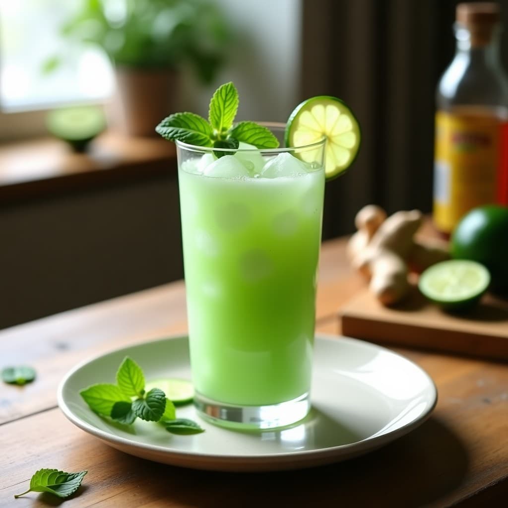 Sorbete de Pepino y Jengibre con Vinagre de Manzana: Bebida Detox en 10 Minutos