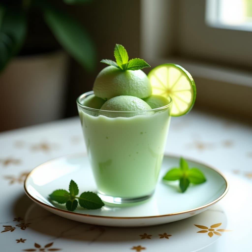 Sorbete de Pepino y Mentas con Toque de Lima: Postre Árabe Sin Lácteos y Desintoxicante