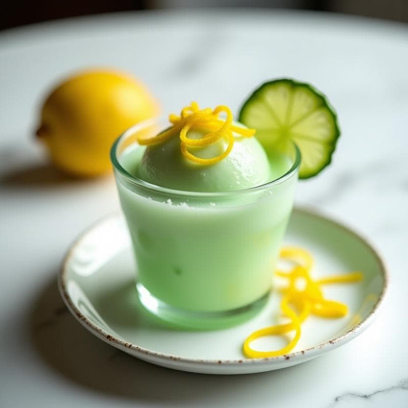 Sorbete de Pepino y Mentolado con Virutas de Limón: Postre Refreshing Sin Azúcar y Keto en 3 Ingredientes