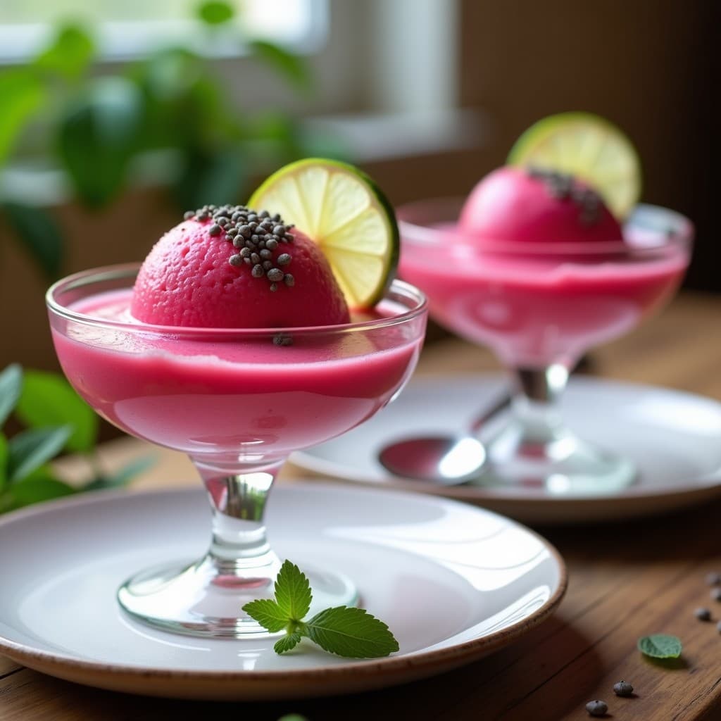 Sorbete de Pitahaya y Lima: Postre Vegano Sin Azúcar en Thermomix