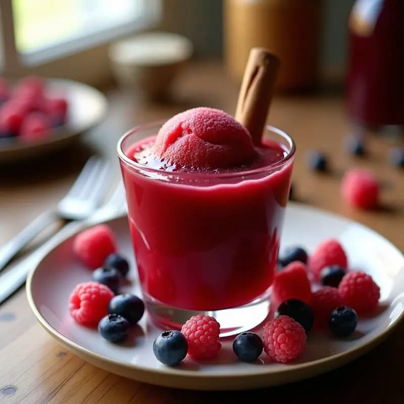 Sorbete de Vino Tinto y Canela: Postre Refrescante y Sofisticado