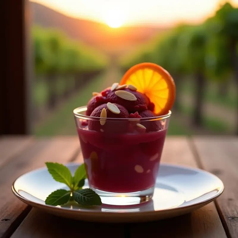 Sorbete de Vino Tinto de la Tierra: Postre Riojano Sin Lácteos