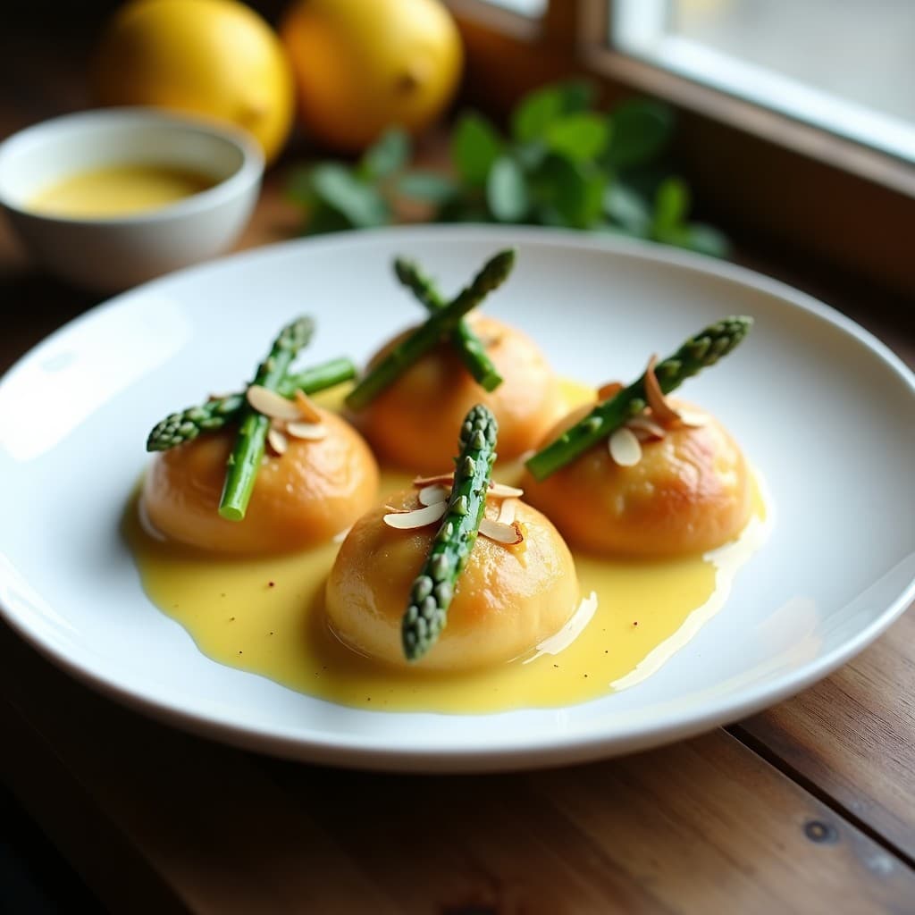 Sorrentinos de Ricotta y Espárragos con Salsa de Limón Confitado: Receta Italiana Keto Sin Harina