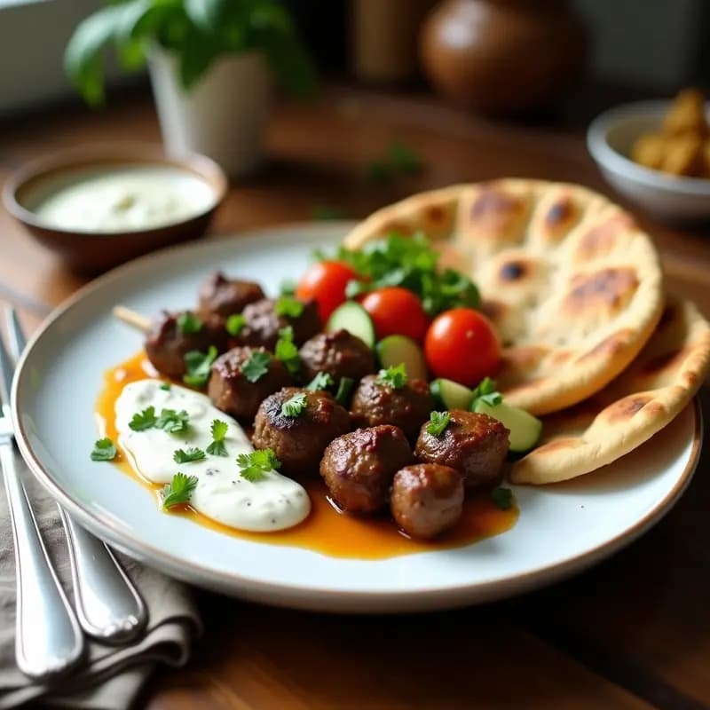Souvlaki de Cordero con Yogur de Coco y Pita Integral: Receta Griega Sin Gluten