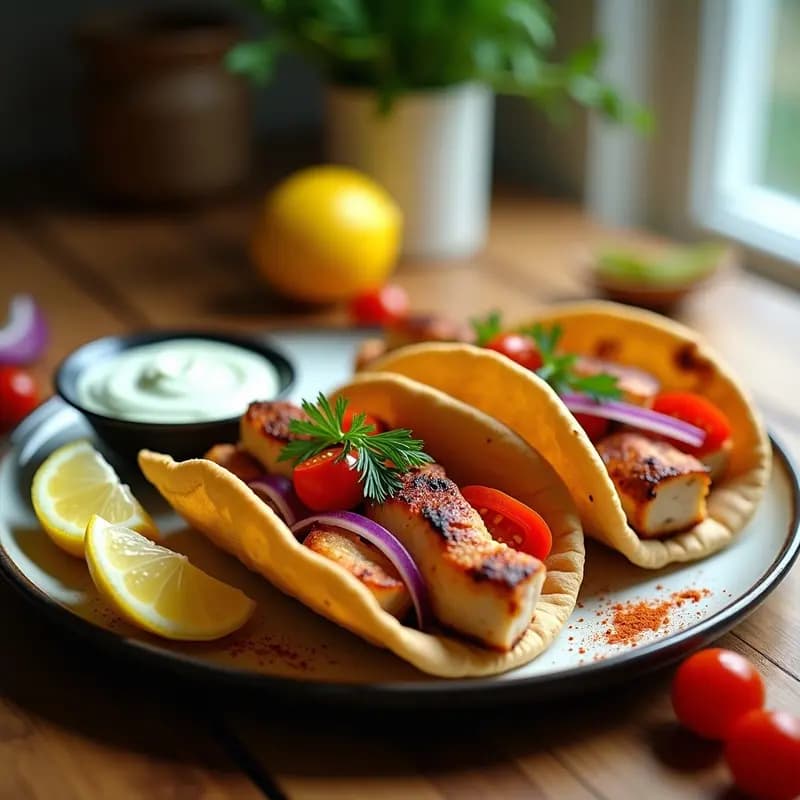 Souvlaki de Pollo con Pitas Integrales y Tzatziki de Pepino: Receta Griega en Airfryer