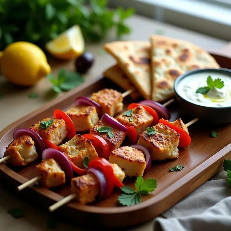 Souvlaki de Pollo con Tzatziki y Pan Pita: Receta Griega Fácil en Airfryer