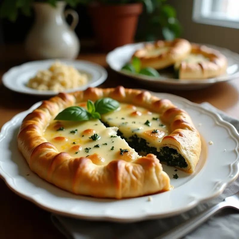 Spanakopita Griega con Espinacas y Queso Feta en Hojaldre: Receta Tradicional Crujiente