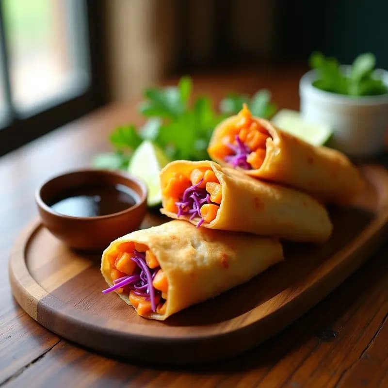 Spring Rolls de Camarón y Mango: Aperitivo Tailandés Crujiente en Airfryer
