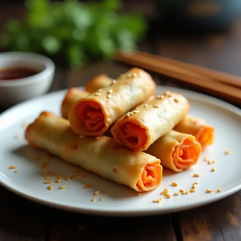 Spring Rolls de Col y Zanahoria: Rollitos Chinos Crujientes en Airfryer y Veganos