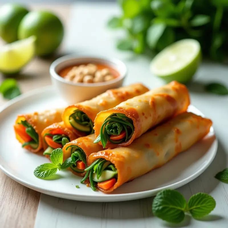 Spring Rolls Vietnamitas de Papaya Verde: Entrante Crujiente y Sin Freír en Airfryer