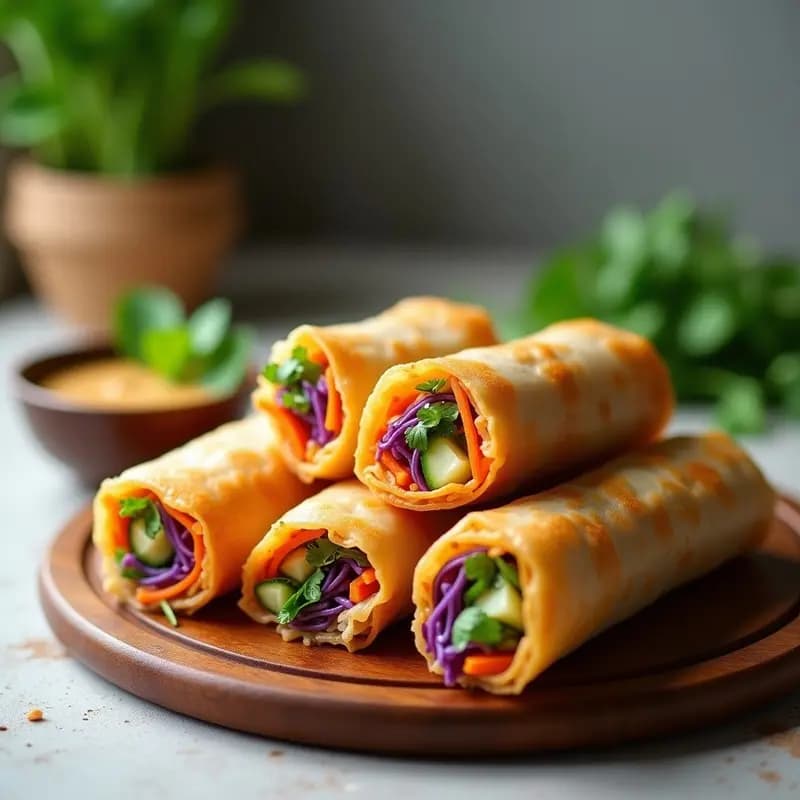 Spring Rolls de Verduras y Fideos de Arroz: Entrante Vietnamita Crujiente en Airfryer