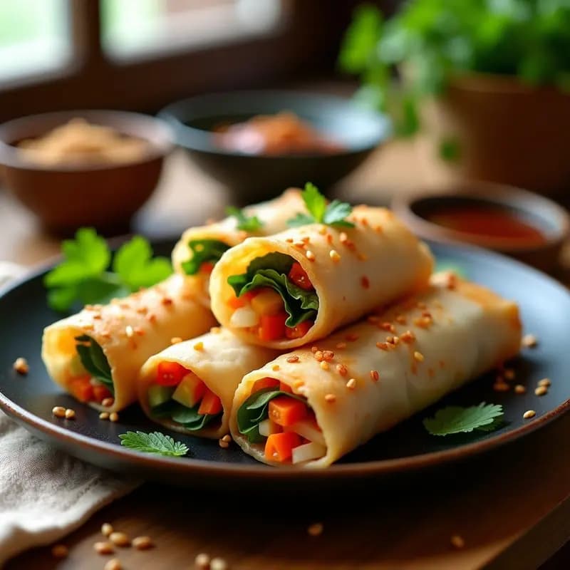 Spring Rolls Vietnamitas con Verduras: Aperitivo Crujiente y Sin Gluten en Airfryer