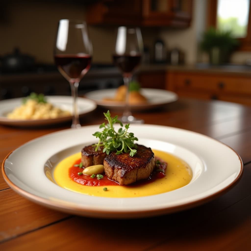 Steak de Berenjena Ahumada con Puré de Coliflor y Salsa de Arándanos: Plato Vegano Gourmet en Thermomix