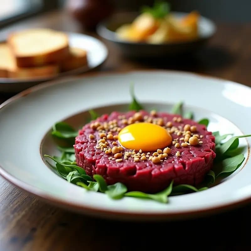 Steak Tartare de Remolacha y Nueces con Yema de Huevo: Receta Francesa Vegana y Alta en Hierro