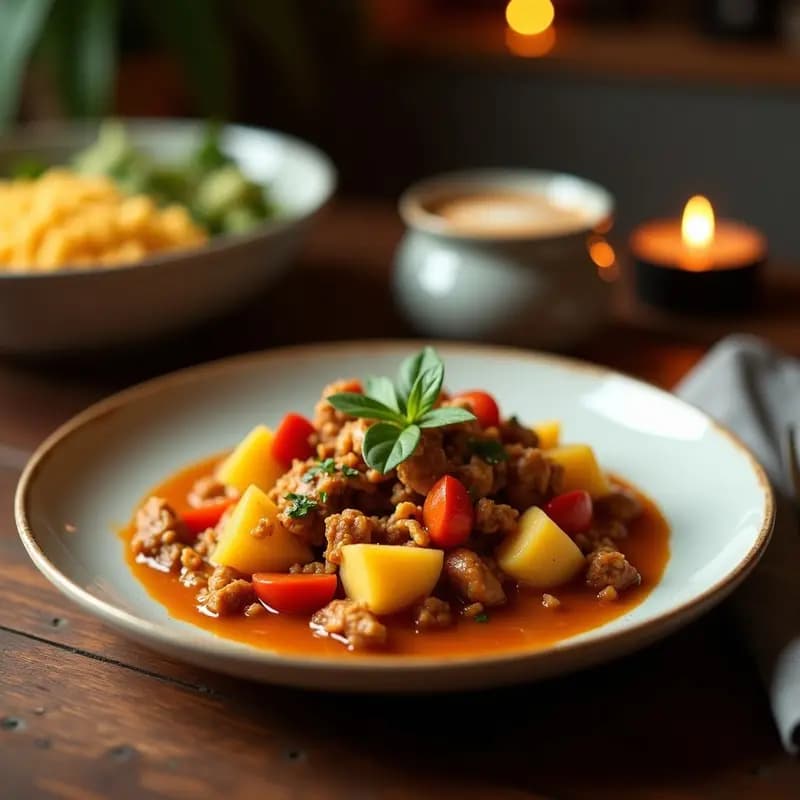 West African Peanut Stew con Pollo y Batata: Guiso Africano Rico en Proteínas y Fibra