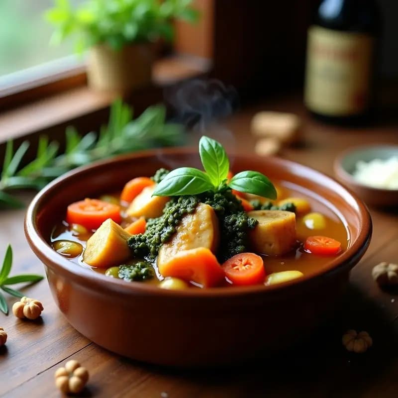 S tomorrow de Pollo con Pesto de Albahaca y Nueces: Receta Británica Tradicional en Olla Lenta