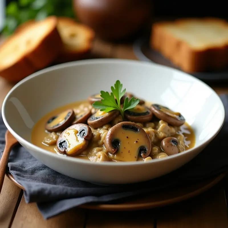 Stroganoff de Hongos Portobello y Anacardos: Receta Rusa Vegana y Alta en Umami