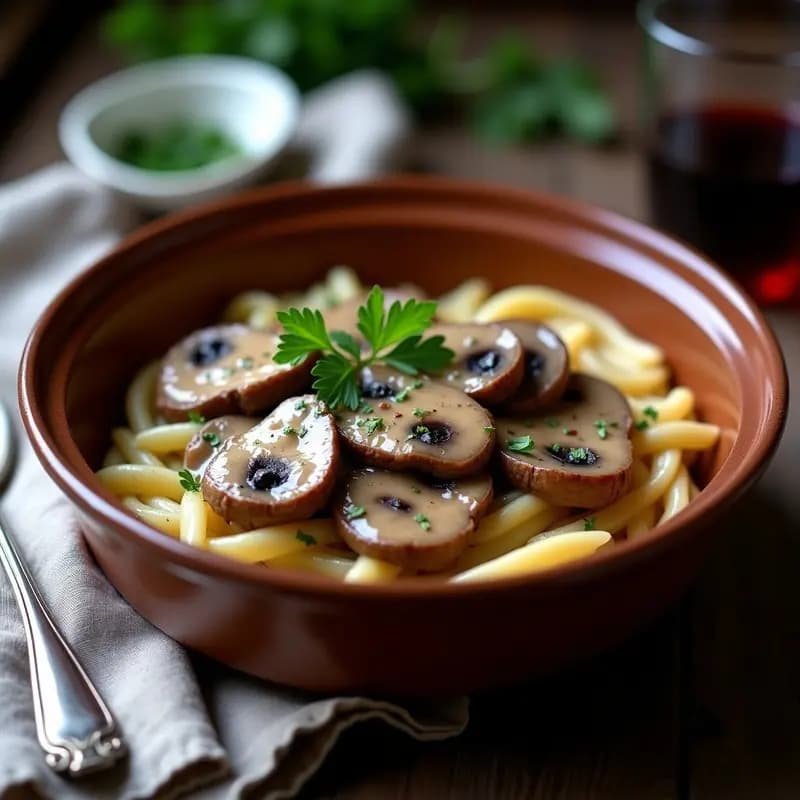 Stroganoff de Res con Champiñones y Crema de Avena: Receta Rusa Sin Lactosa