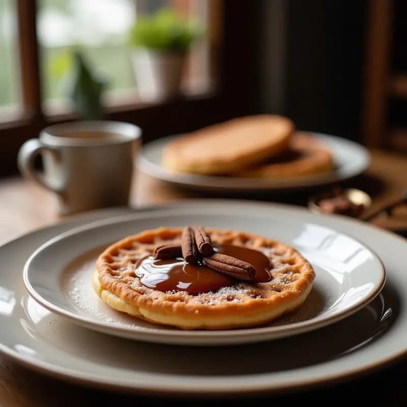 Stroopwafel Holandés con Caramelo de Dátil y Especias: Postre Tradicional Sin Azúcar