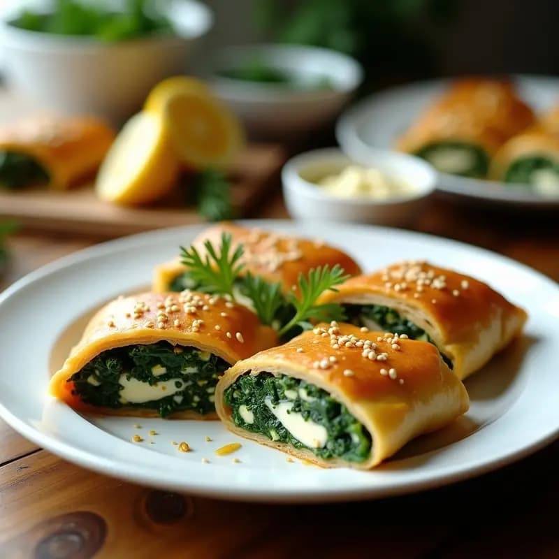 Strudel de Espinacas y Feta con Masa de Filo: Receta Austríaca Sin Horno