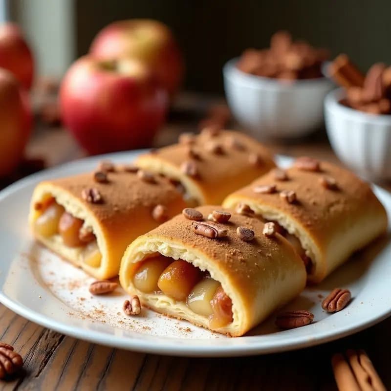 Strudel de Manzana y Canela: Receta Austríaca Keto con Masa de Almendra y Topping de Nueces