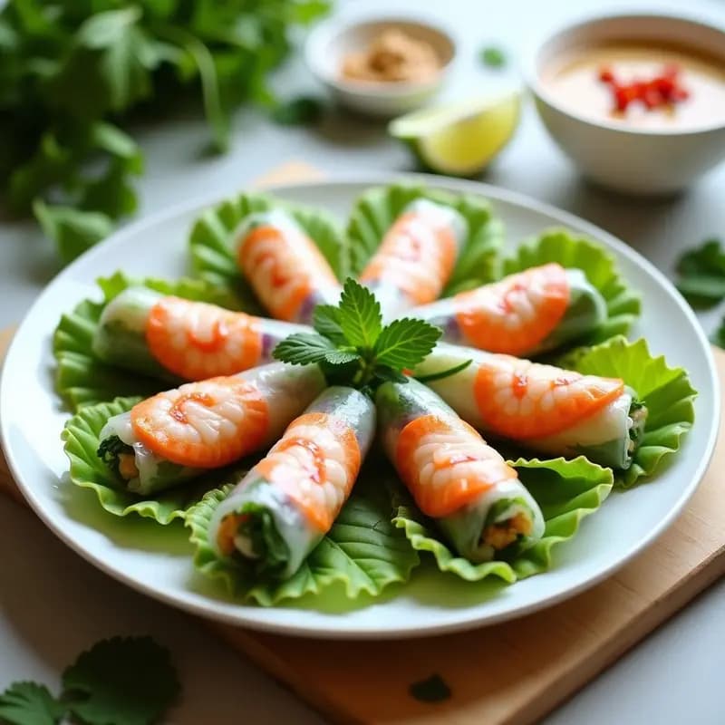 Summer Rolls con Langostinos y Hierbas: Receta Vietnamita Fresca y Sin Cocción