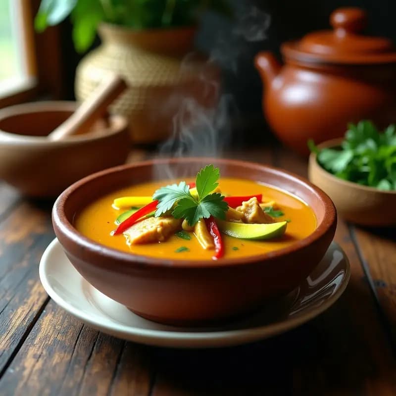 Supang Mangga Filipino: Sopa Agridulce de Mango Verde y Pollo en Olla