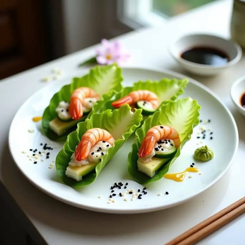 Sushi de Aguacate y Langostino al Cítrico: Receta Japonesa Sin Arroz para Dieta Keto