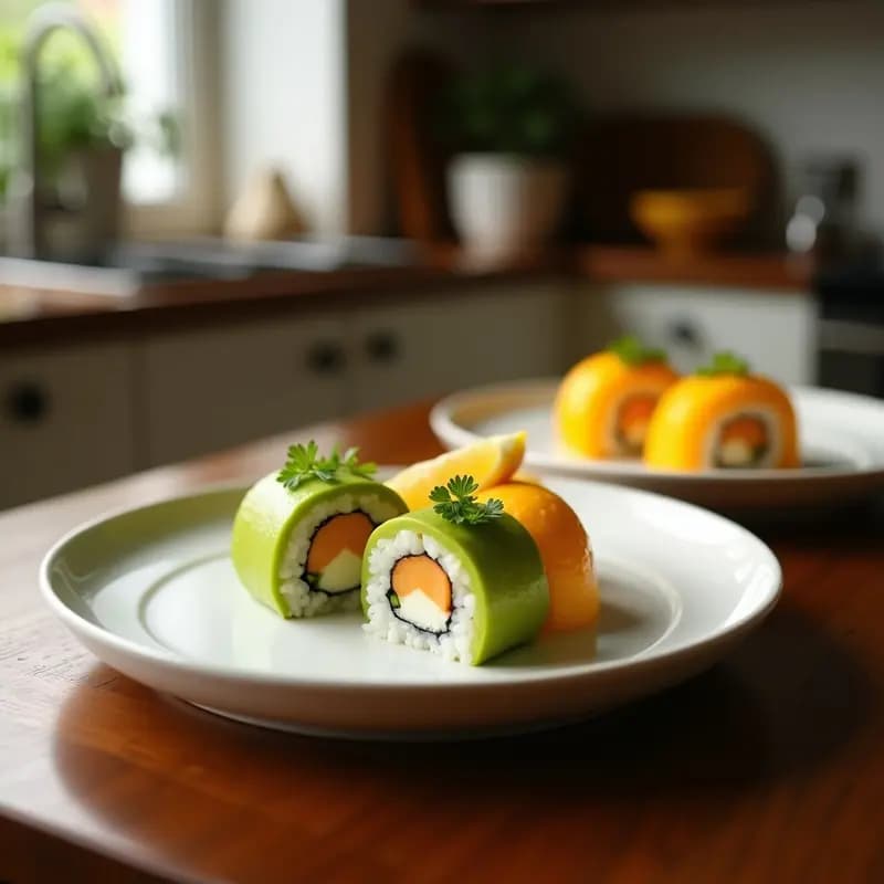 Sushi de Aguacate y Mango con Cítrico de Yuzu: Receta Japonesa Crudivegana en 15 Minutos