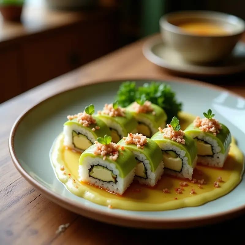 Sushi de Aguacate y Queso de Cabra: Receta Fusion Japonesa con Toque Mediterráneo en 20 Minutos