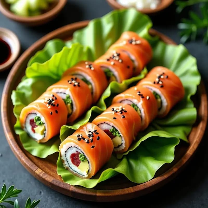 Sushi de Aguacate y Salmón Ahumado: Rollos Japoneses Alta en Omega-3 en 10 Minutos