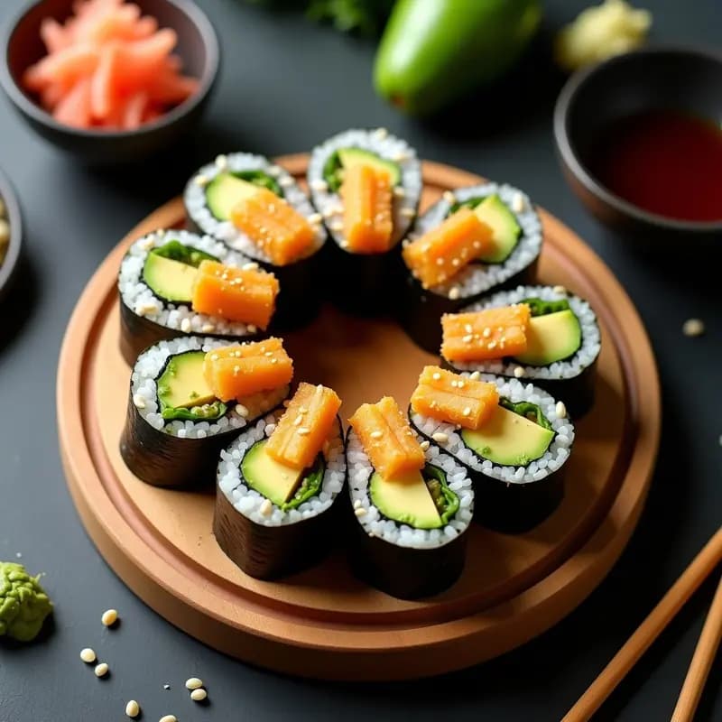 Sushi de Aguacate y Tempura de Batata: Receta Vegetariana con Toque Crujiente