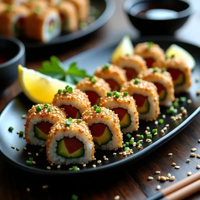 Sushi de Aguacate y Ventresca de Atún con Cáscara de Sésamo: Receta Japonesa Crunchy y Nutritiva